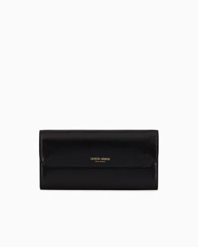 Giorgio Armani La Prima Trifold Wallet In Palmellato Leather