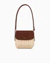 Giorgio Armani Official Store La Prima Wicker And Leather Shoulder Bag In Buff