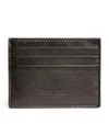 Giorgio Armani Lamb Leather Card Holder In Black