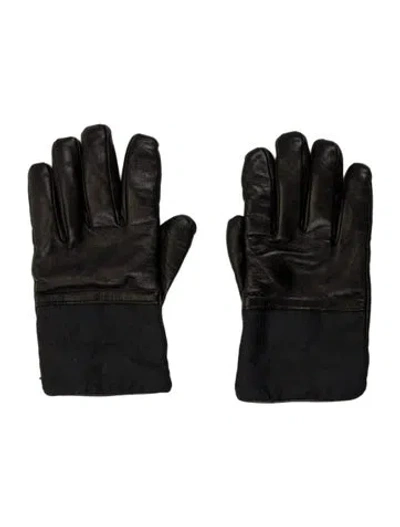 Pre-owned Giorgio Armani Lamb Leather Gloves In Black