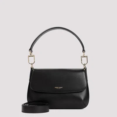 Giorgio Armani Official Store Medium La Prima Soft Baguette Bag In Nappa Leather In Black