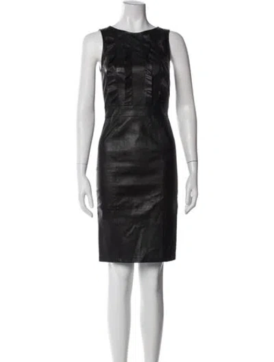 Pre-owned Giorgio Armani Lamb Leather Knee-length Dress In Green