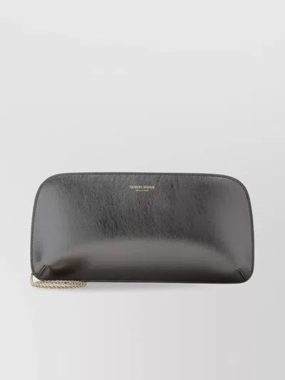GIORGIO ARMANI LAMB LEATHER METALLIC CLUTCH BAG