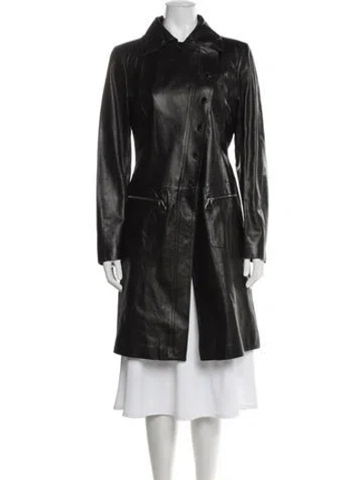 Pre-owned Giorgio Armani Lambskin Coat In Brown