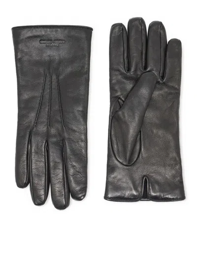 Giorgio Armani Lambskin Gloves In Blue