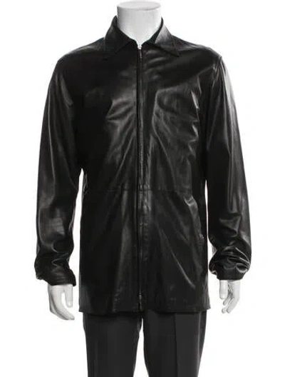 Pre-owned Giorgio Armani Lambskin Jacket In Black