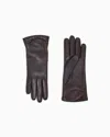 Giorgio Armani Lambskin Nappa Leather Gloves In Brown