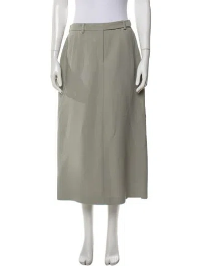 Pre-owned Giorgio Armani Lambswool Midi Length Skirt In Gray