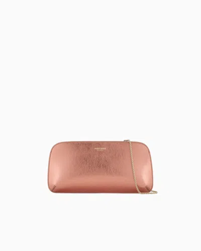 Giorgio Armani Lamé Leather La Prima Horizontal Clutch Bag