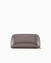 Giorgio Armani Horizontal Clutch The First In Laminated Leather In Grey