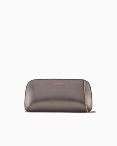 GIORGIO ARMANI LAMÉ LEATHER LA PRIMA HORIZONTAL CLUTCH BAG