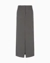 Giorgio Armani Langer Rock Aus Woll-jersey In Gray