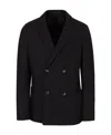 Giorgio Armani Official Store Icon Double-breasted Jacket In Fulled Cashmere Interlock