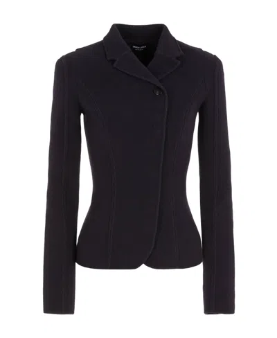 Giorgio Armani Lapel Long-sleeved Casual Jacket In Black