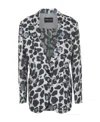 Giorgio Armani Single-breasted Leopard-pattern Blazer In Black