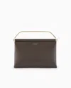 Giorgio Armani Avenue Large Polished Leather Clutch Bag