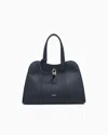 Giorgio Armani Large Pebbled Leather Tote Bag In Black