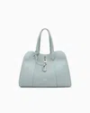 Giorgio Armani Large Pebbled Leather Tote Bag In Green