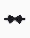 Giorgio Armani Large, Pure Silk Knotted Bow Tie In Blue