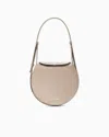 Giorgio Armani Large Shoulder Bag In Suede And Pebbled Calfskin In Sand