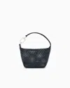Giorgio Armani Laser-cut Satin And Rhinestone La Prima Soft Mini Handbag In Black