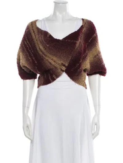 Pre-owned Giorgio Armani Late 1980's - Early 1990's Wool Sweater In Burgundy