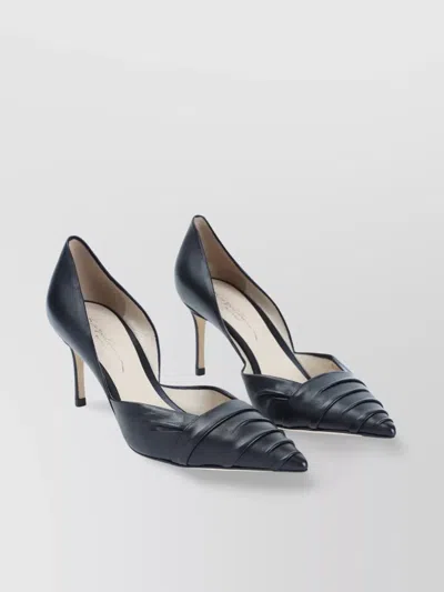 Giorgio Armani Layered Leather Pointed Stiletto Pumps In Black