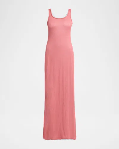 Giorgio Armani Layered Maxi Tank Dress In Pink