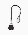 Giorgio Armani Leather Airpods Case With Strap In Black