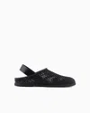 Giorgio Armani Leather And Rubber Sandals In Black