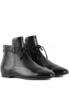 Giorgio Armani Leather Ankle Boots In Black