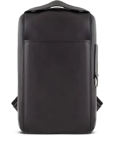 Giorgio Armani Leather Backpack In Black