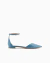 Giorgio Armani Leather Ballerinas With Strap In Blue