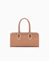 Giorgio Armani Leather Bauletto Bag In Brown