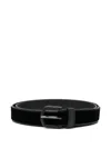 Giorgio Armani Leather Belt In Black