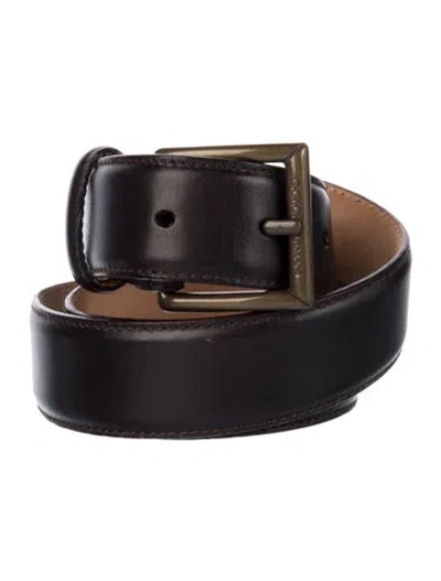 Pre-owned Giorgio Armani Leather Belt In Black
