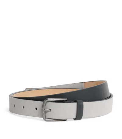 Giorgio Armani Leather Belt In Gray