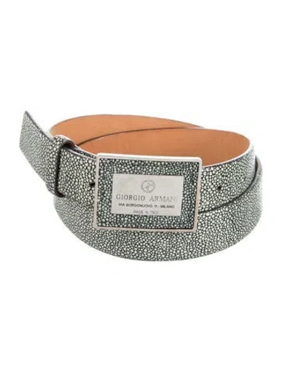 Pre-owned Giorgio Armani Leather Belt In Green