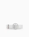 Giorgio Armani Official Store Leather Belt In Light Gray