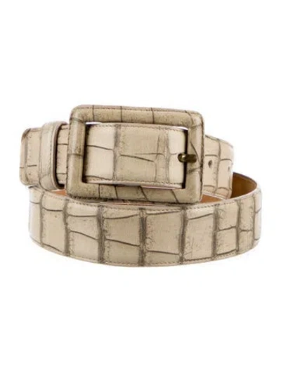 Pre-owned Giorgio Armani Leather Belt In Neutral