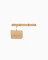 Giorgio Armani Leather Belt With Pochette In Sand