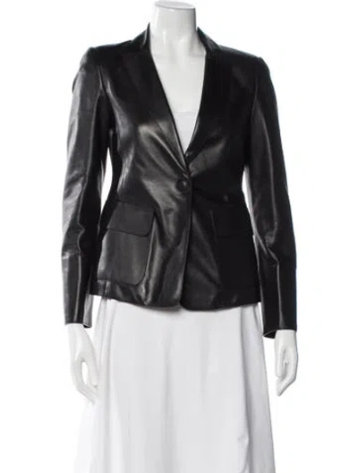 Pre-owned Giorgio Armani Leather Biker Jacket In Black