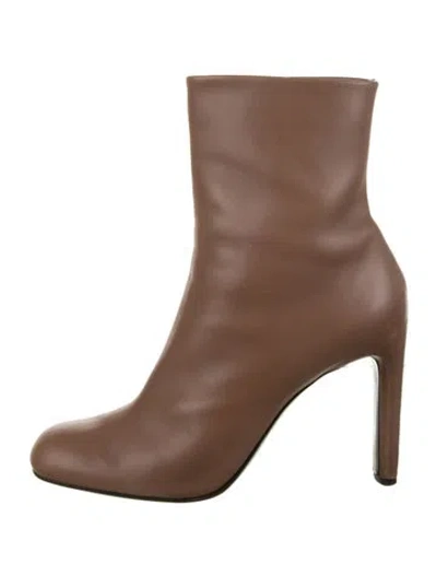 Pre-owned Giorgio Armani Leather Boots In Burgundy