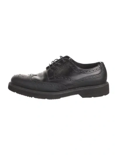 Pre-owned Giorgio Armani Leather Brogues In Black