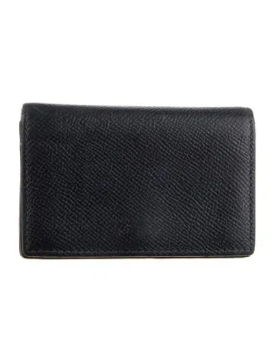 Pre-owned Giorgio Armani Leather Card Holder In Blue