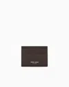 Giorgio Armani Official Store Leather Card Holder In Dunkelbraun