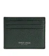 Giorgio Armani Leather Card Holder In Green