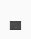 Giorgio Armani Logo Leather Cardholder In Green