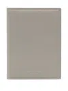 Giorgio Armani Leather Cardholder In Grey
