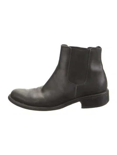 Pre-owned Giorgio Armani Leather Chelsea Boots In Black